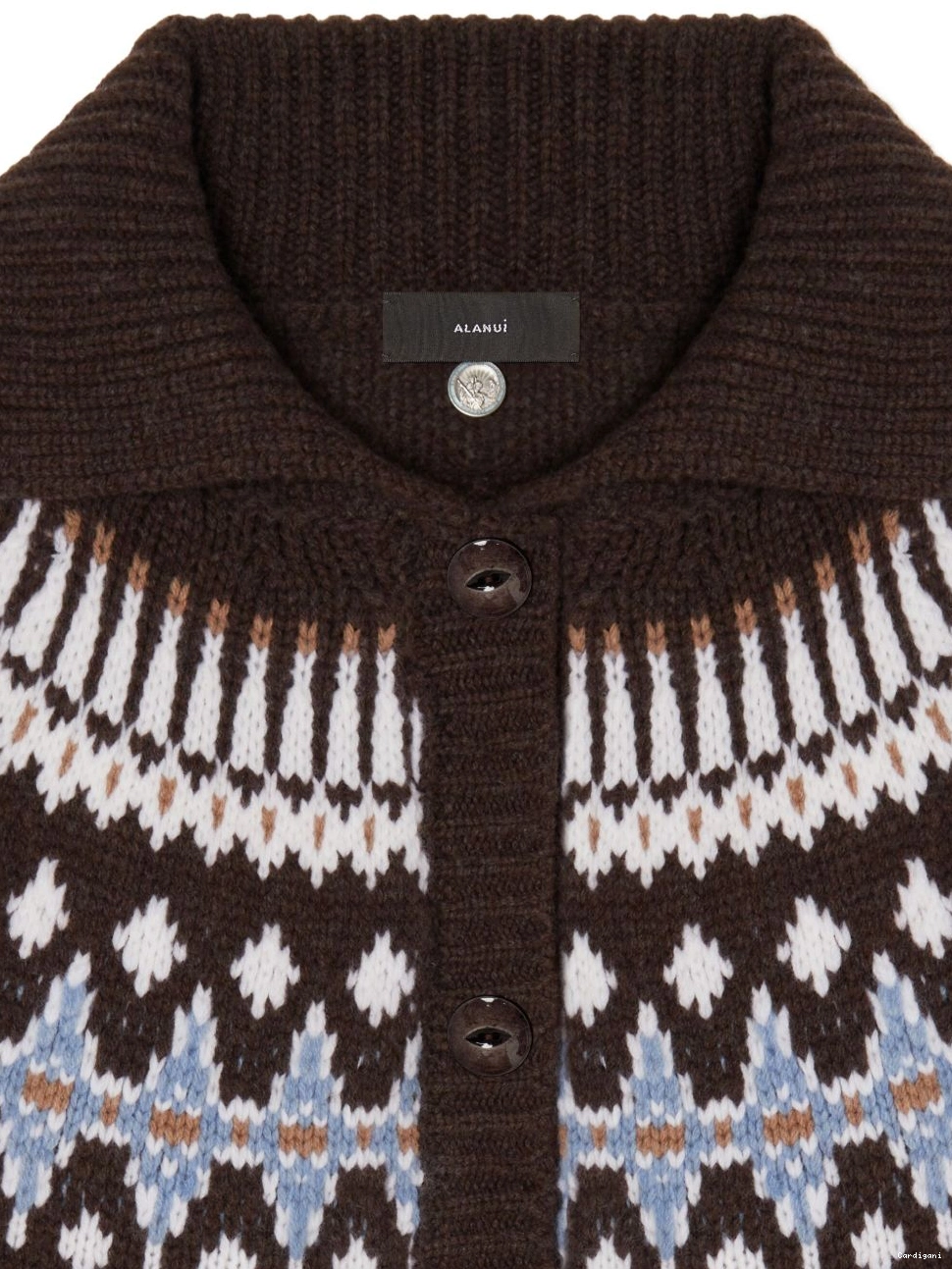 Cheap fair Women isle Alanui wool intarsia coat knit cardi 0628